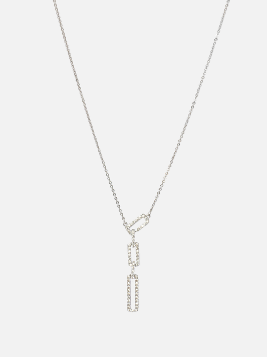 Vielle Pendant Necklace in Rhodium