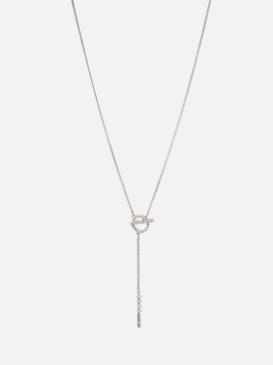 Voanne Pendant Necklace in Rhodium