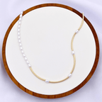 Xeta Pearl Necklace in Gold