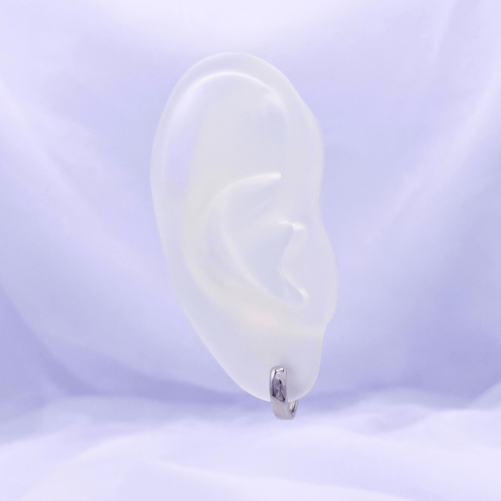 Xiora Hoop Earrings in Rhodium