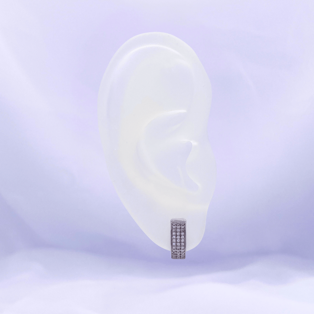 Xiselle Hoop Earrings in Rhodium