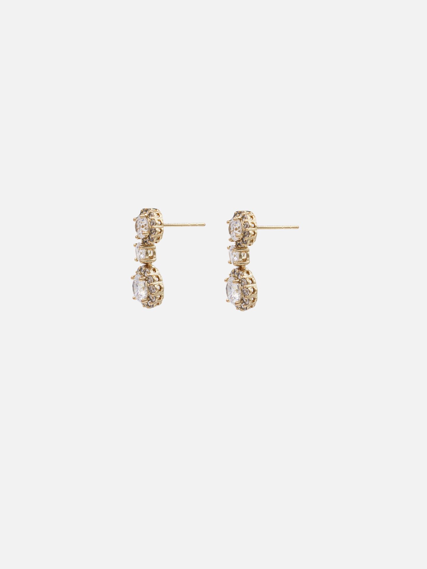 xylia drop studs in gold