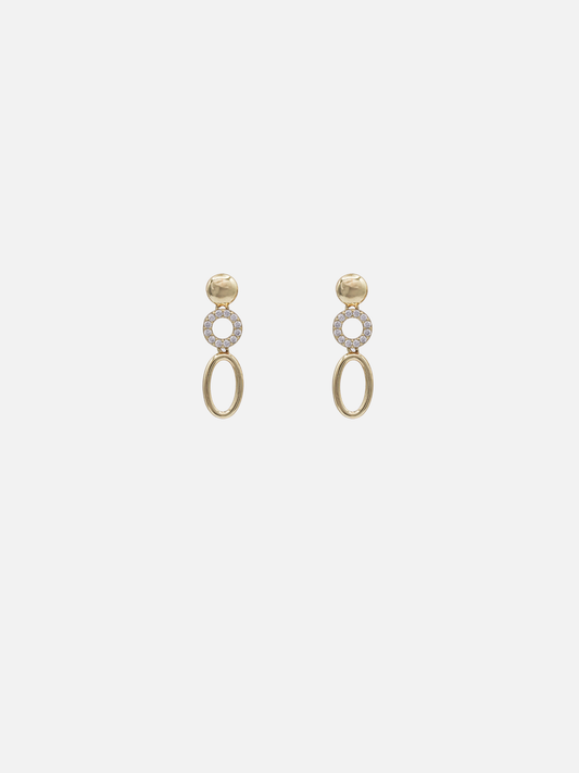 Xyliana Drop Studs in Gold