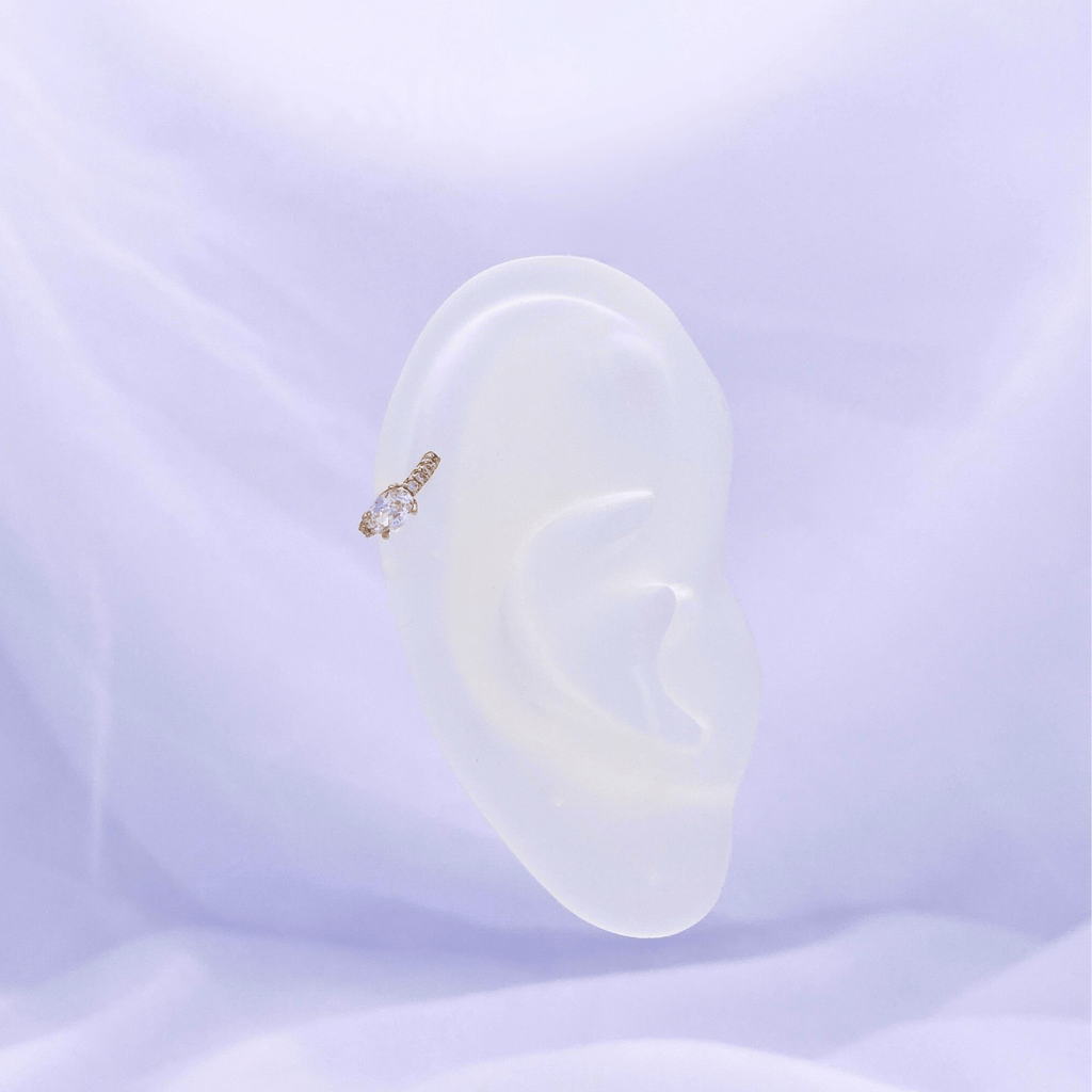 Xyviona Ear Cuff Earrings in Gold