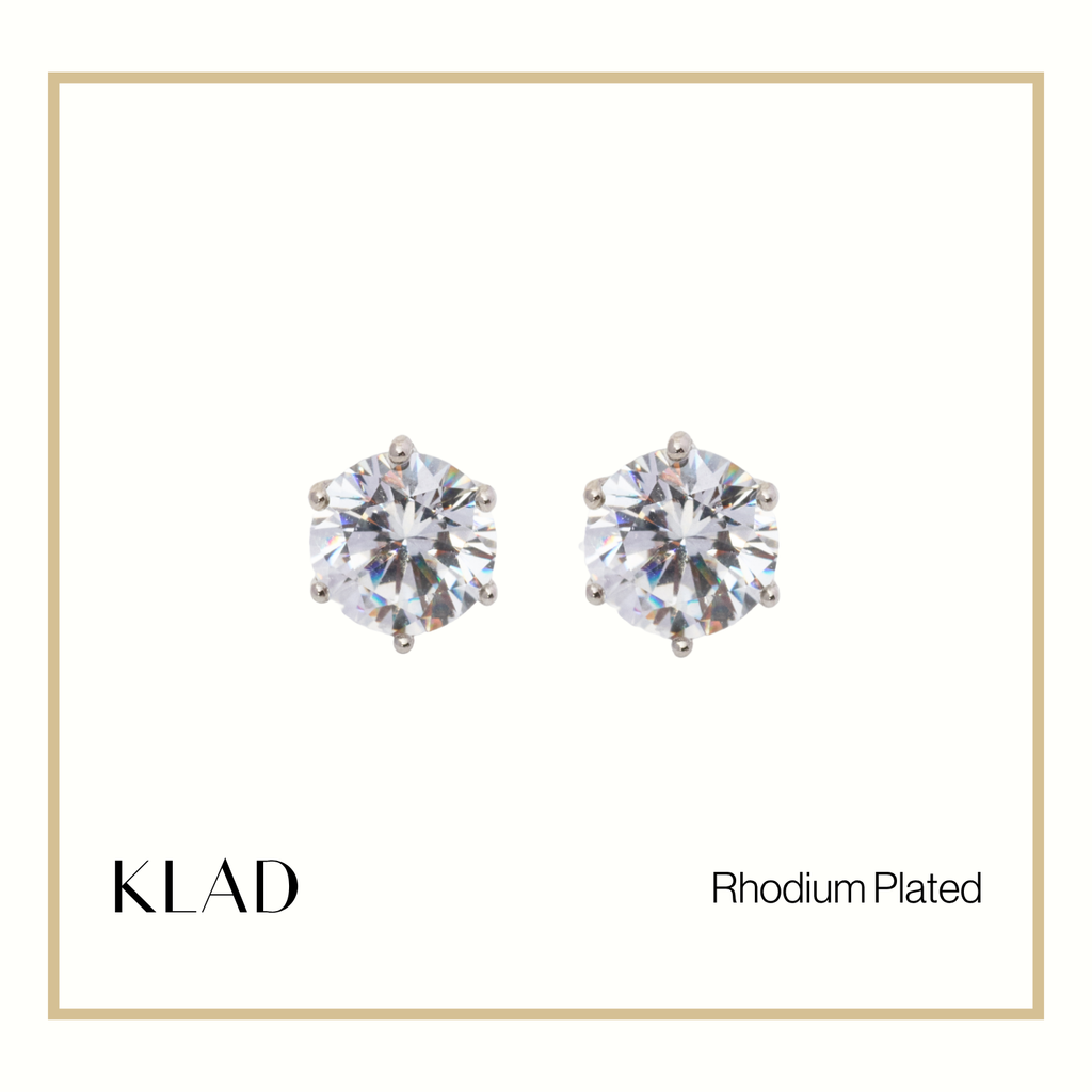 Zabelle Stud Earrings in Rhodium