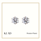 Zabelle Stud Earrings in Rhodium