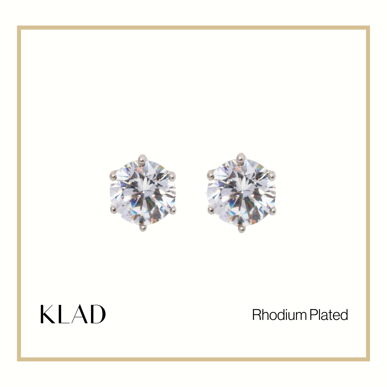 Zabelle Stud Earrings in Rhodium