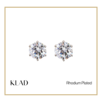 Zabelle Stud Earrings in Rhodium
