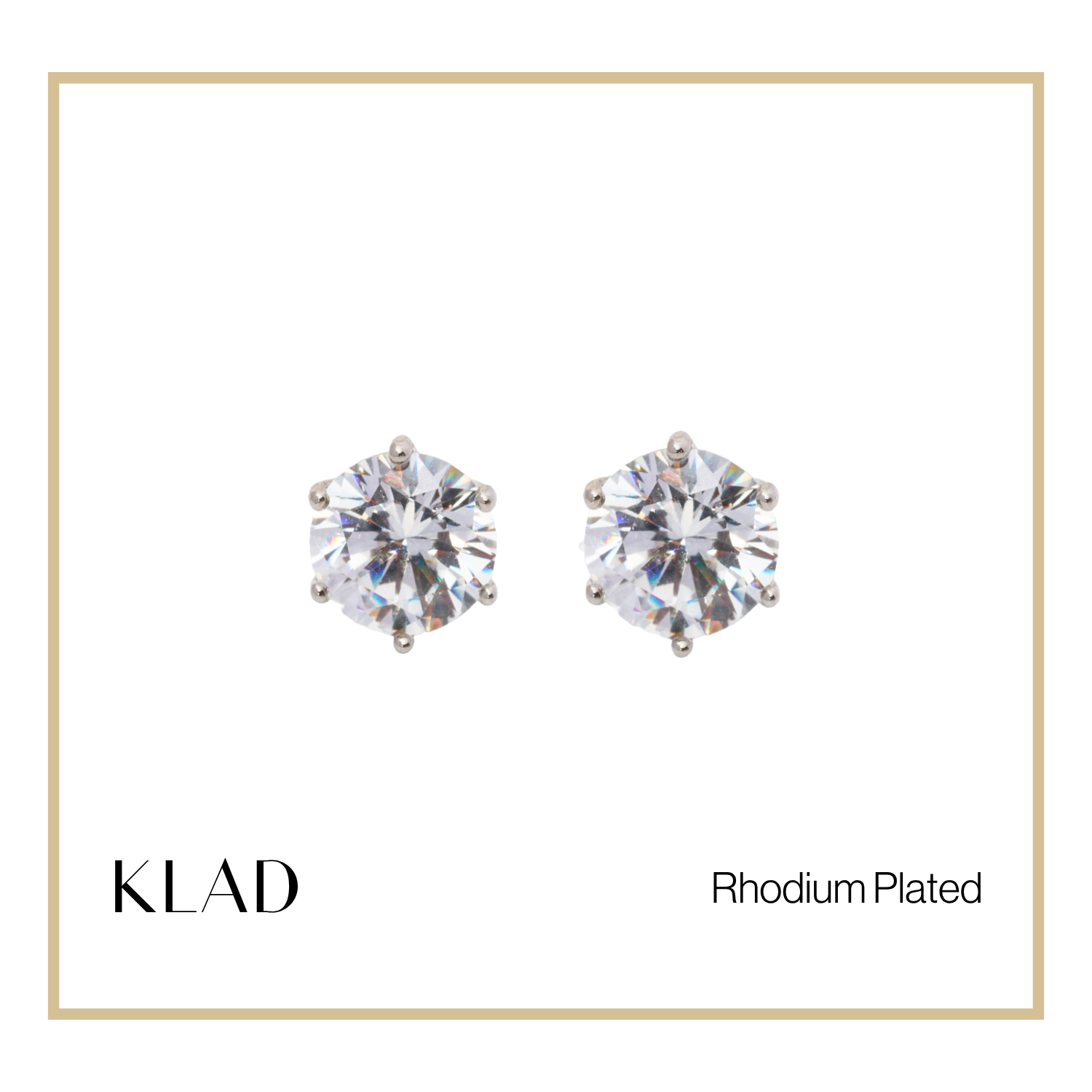 Zabelle Stud Earrings in Rhodium