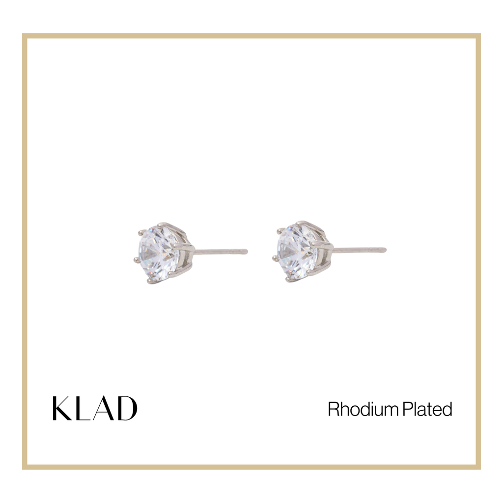 Zabelle Stud Earrings in Rhodium