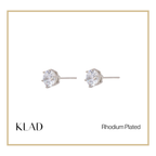 Zabelle Stud Earrings in Rhodium