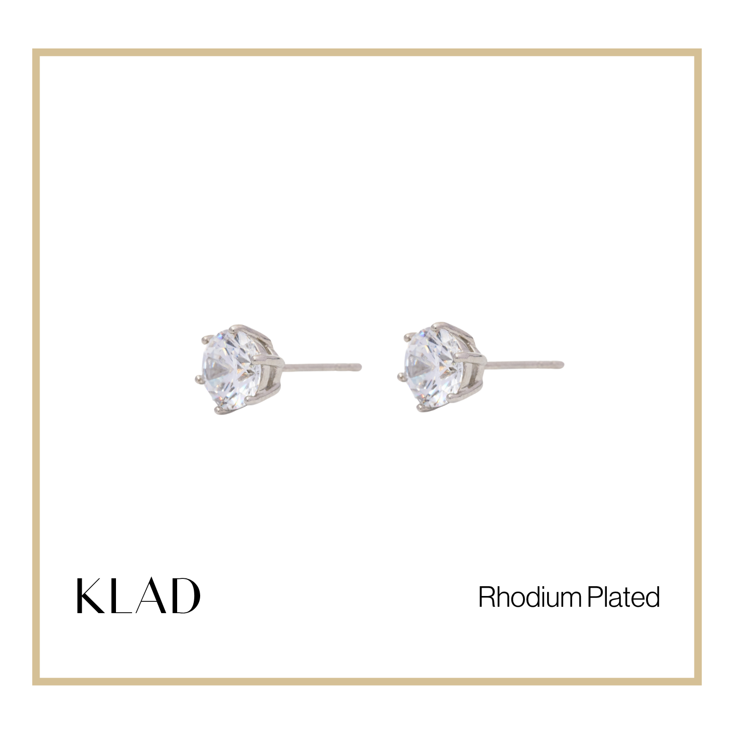 Zabelle Stud Earrings in Rhodium