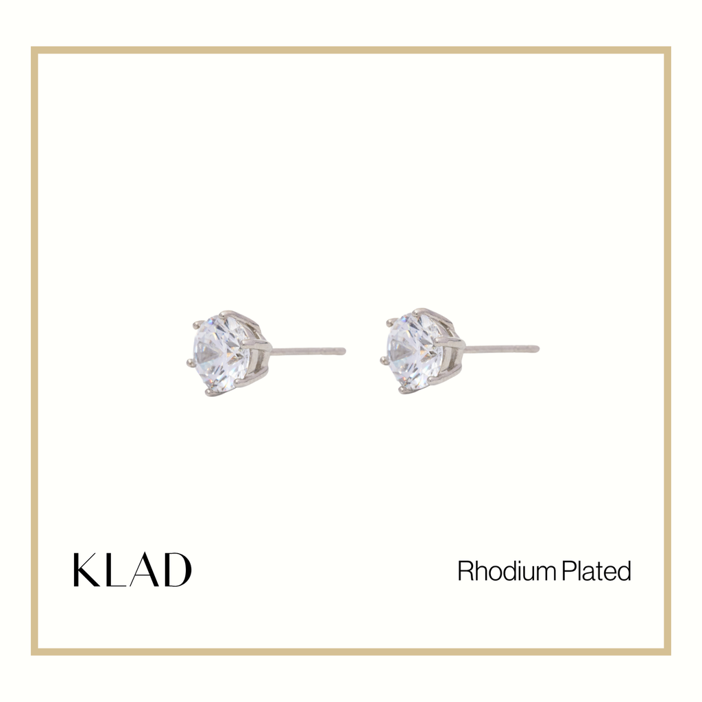 Zabelle Stud Earrings in Rhodium