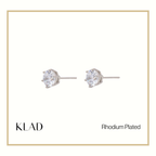 Zabelle Stud Earrings in Rhodium