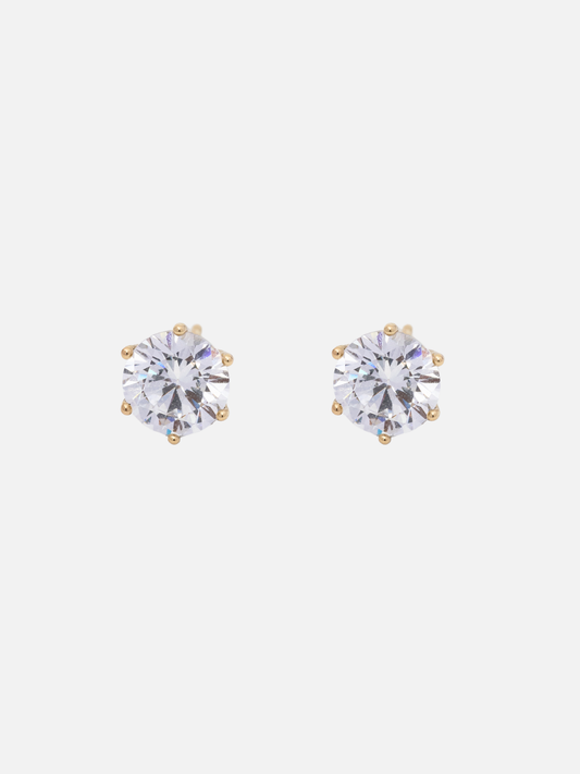 Zabelle Stud Earrings in Rhodium