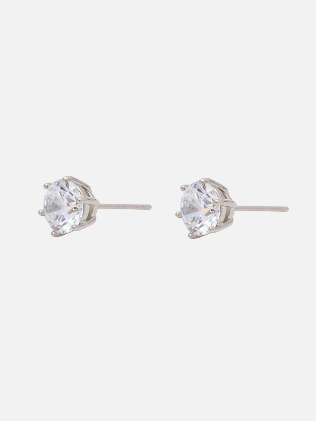 Zabelle Stud Earrings in Rhodium (7mm)