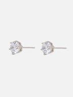 Zabelle Stud Earrings in Rhodium (7mm)