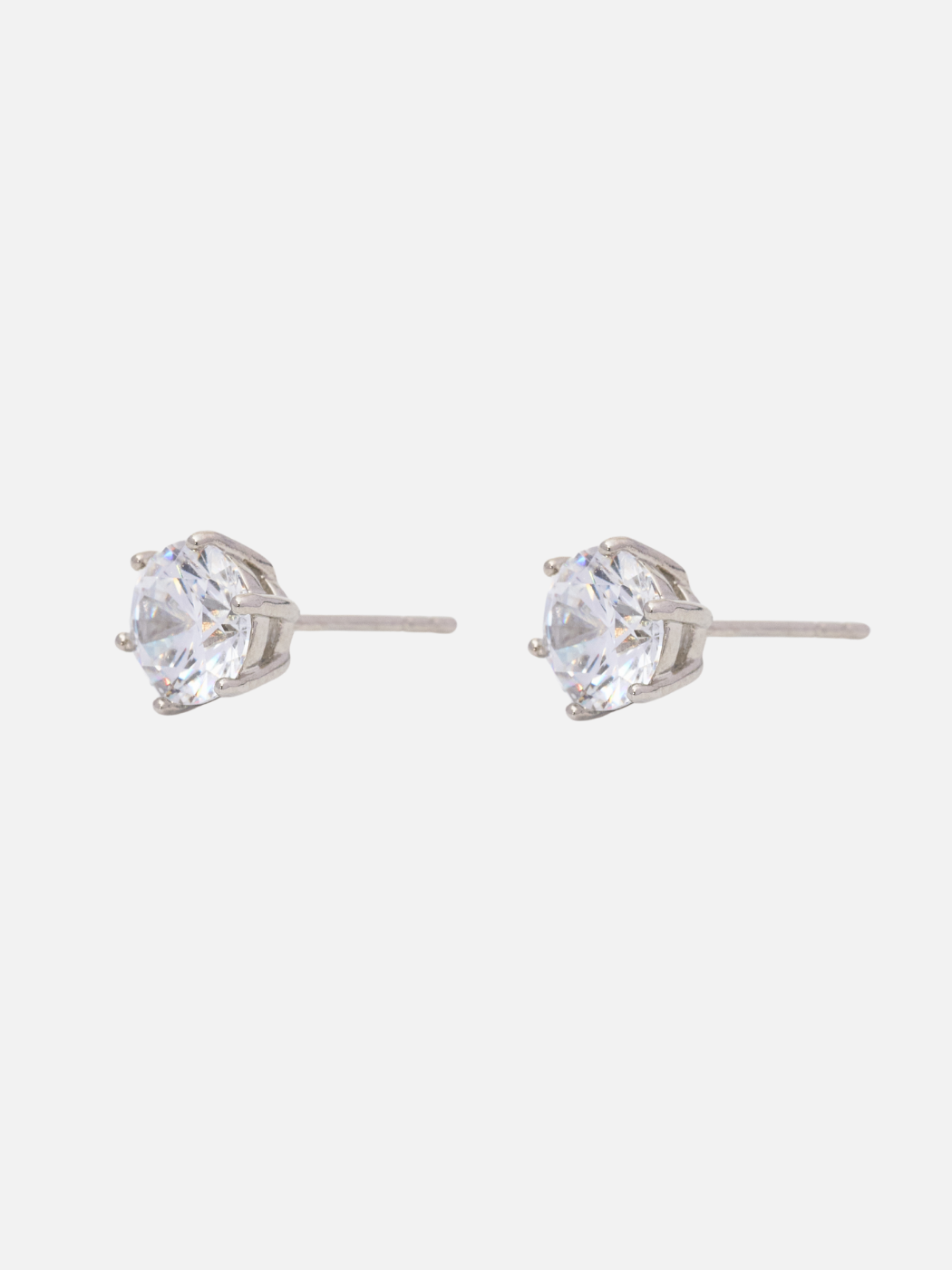 Zabelle Stud Earrings in Rhodium (7mm)