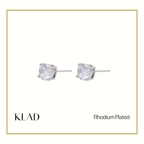 Zia Stud Earrings in Rhodium