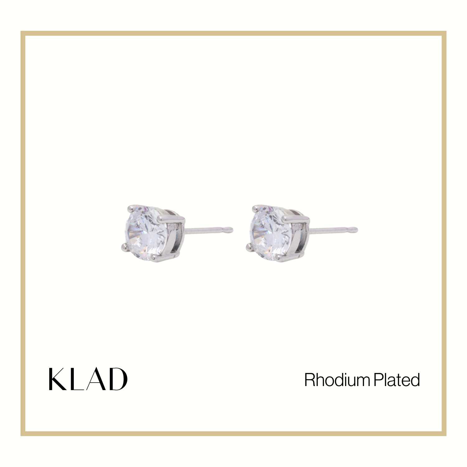 Zia Stud Earrings in Rhodium
