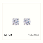 Zia Stud Earrings in Rhodium