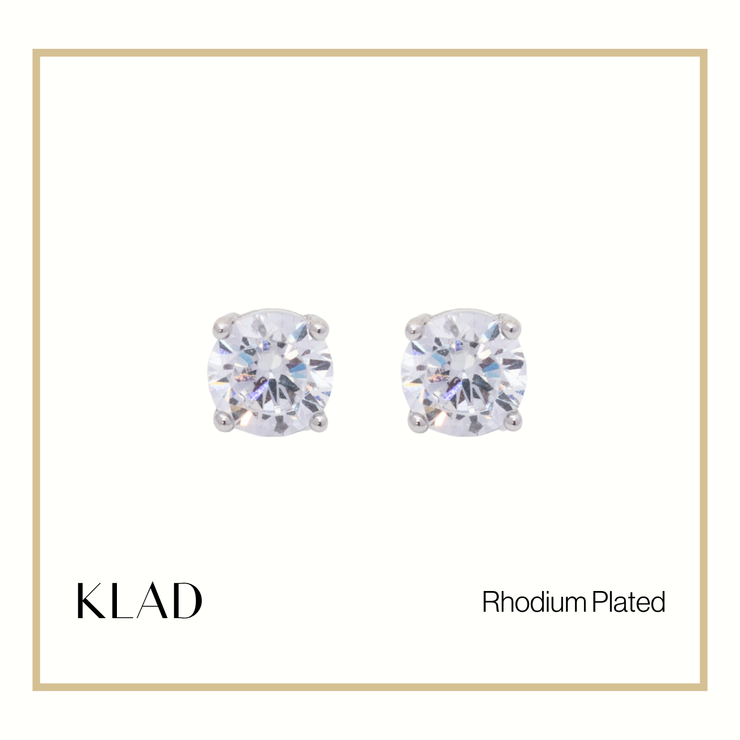 Zia Stud Earrings in Rhodium
