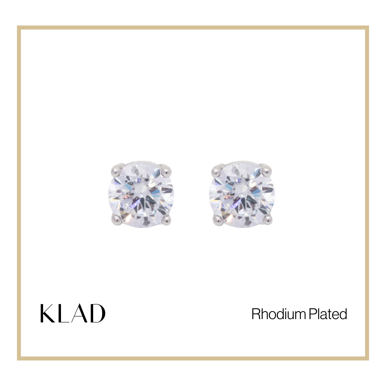 Zia Stud Earrings in Rhodium