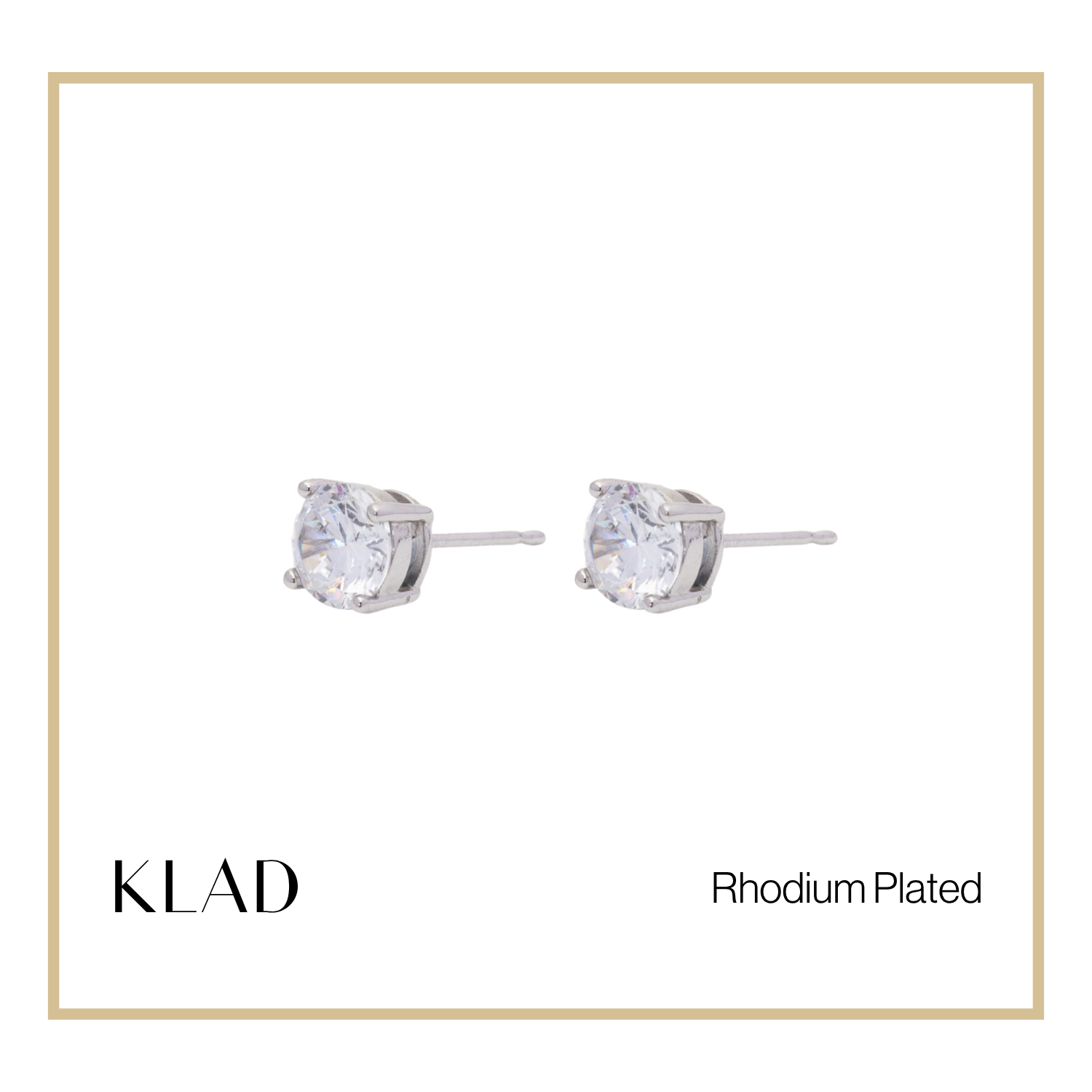Zia Stud Earrings in Rhodium