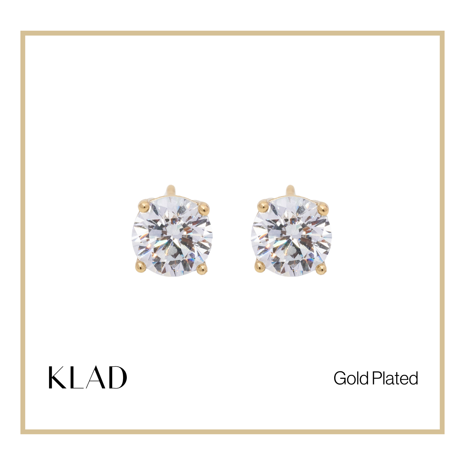 Zia Stud Earrings in Gold