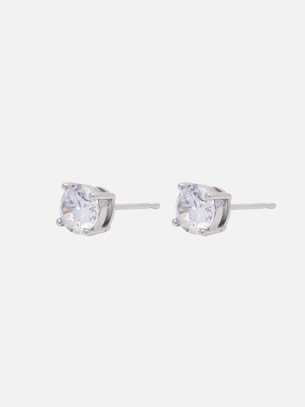 Zia Stud Earrings in Rhodium