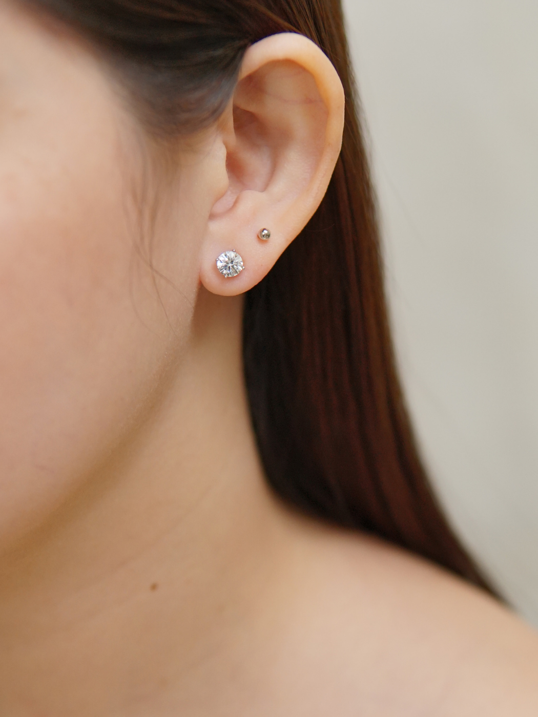 Zia Stud Earrings in Rhodium