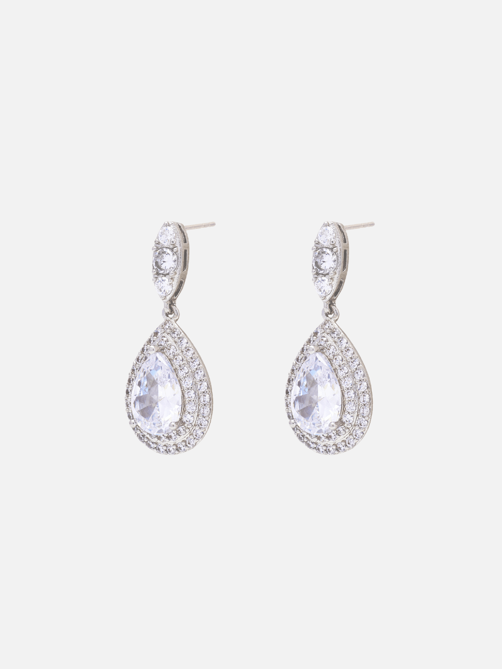 Zienna Stud Earrings in Rhodium