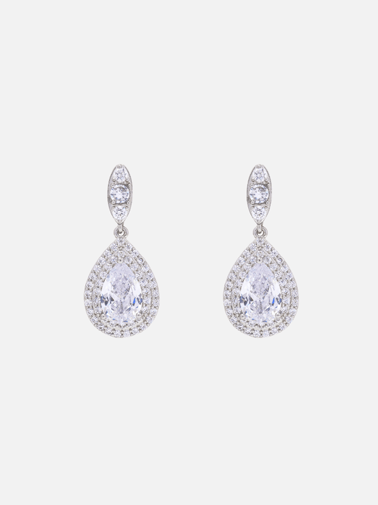 Zienna Stud Earrings in Rhodium