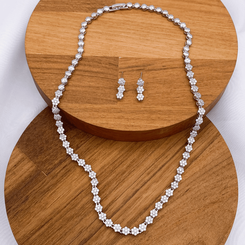 Zinnia Set in Rhodium