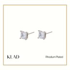 Zoe Stud Earrings in Rhodium