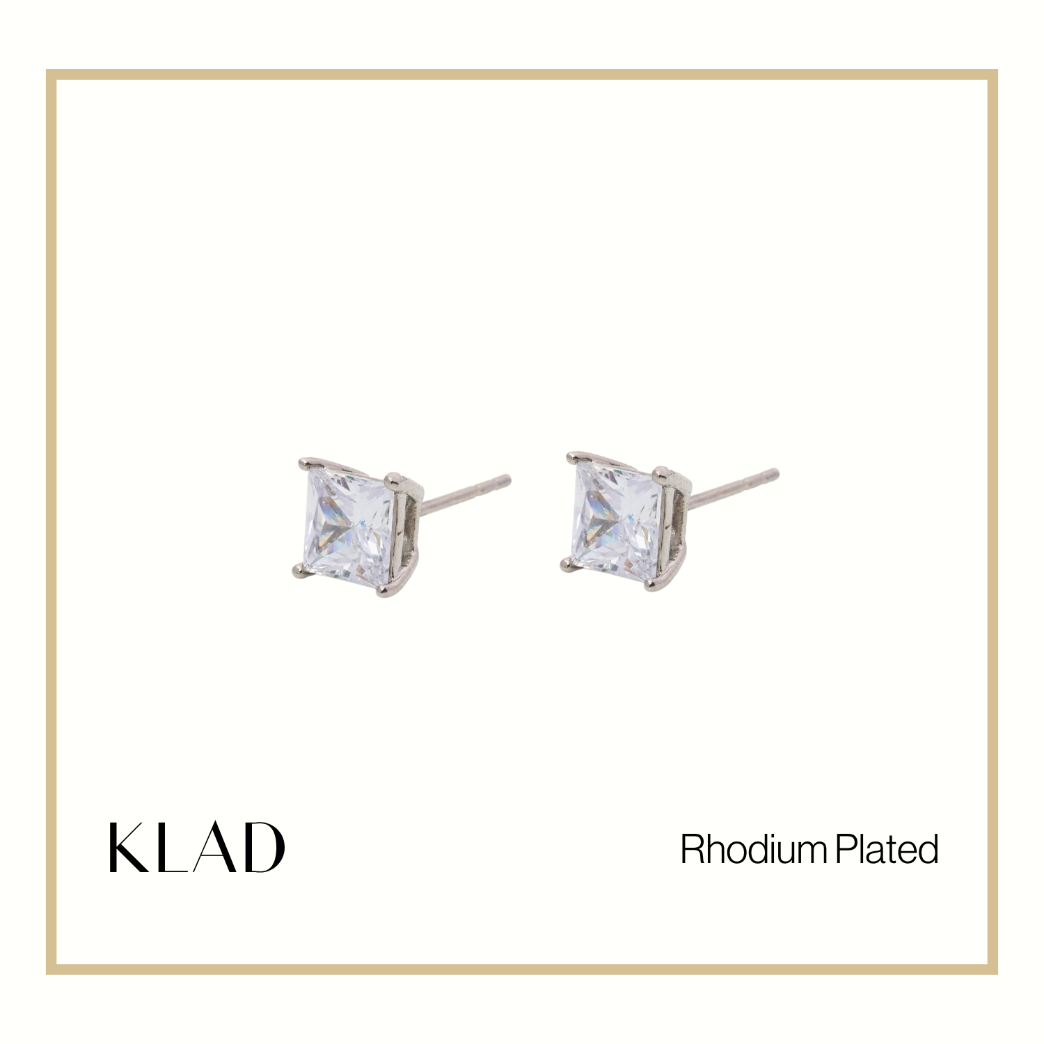 Zoe Stud Earrings in Rhodium