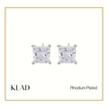 Zoe Stud Earrings in Rhodium