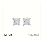 Zoe Stud Earrings in Rhodium