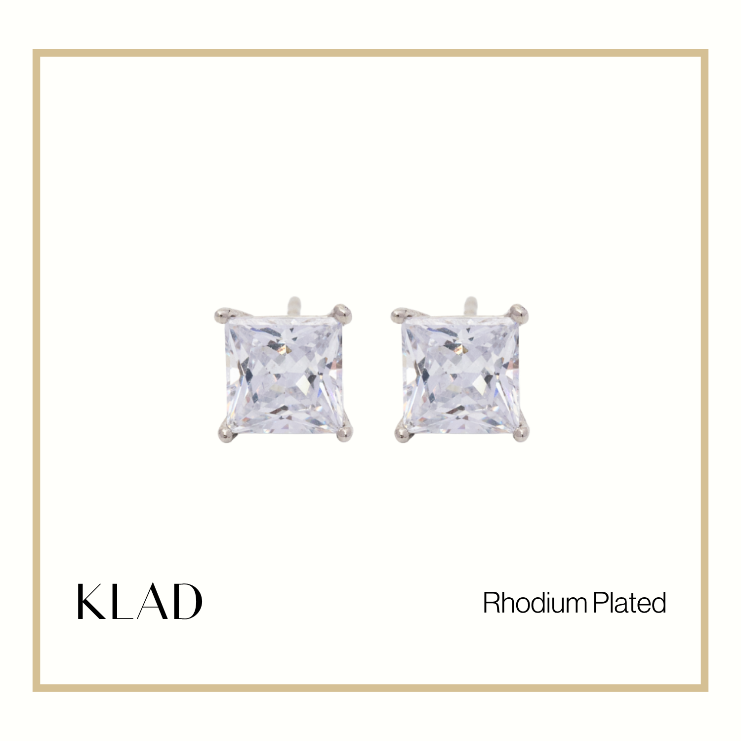 Zoe Stud Earrings in Rhodium