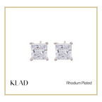 Zoe Stud Earrings in Rhodium