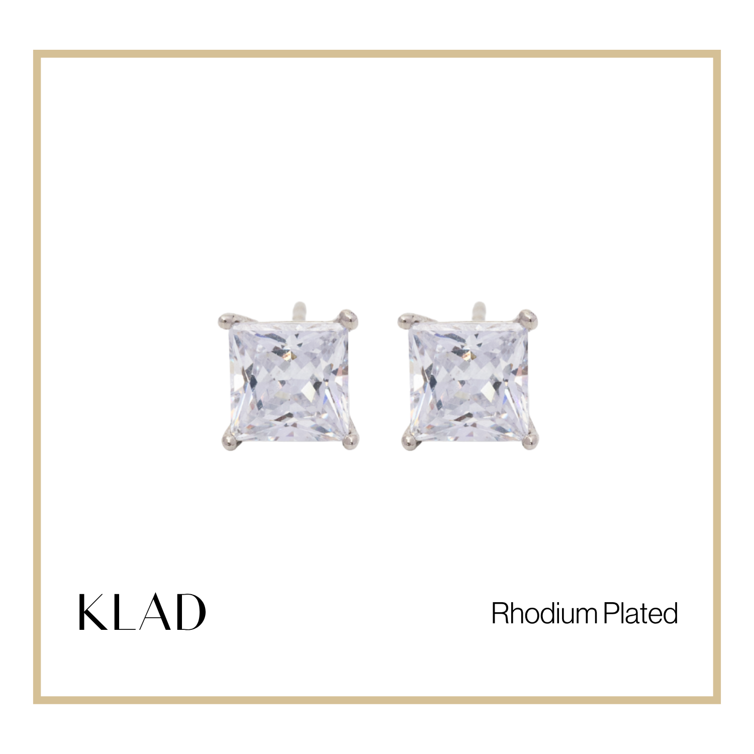 Zoe Stud Earrings in Rhodium