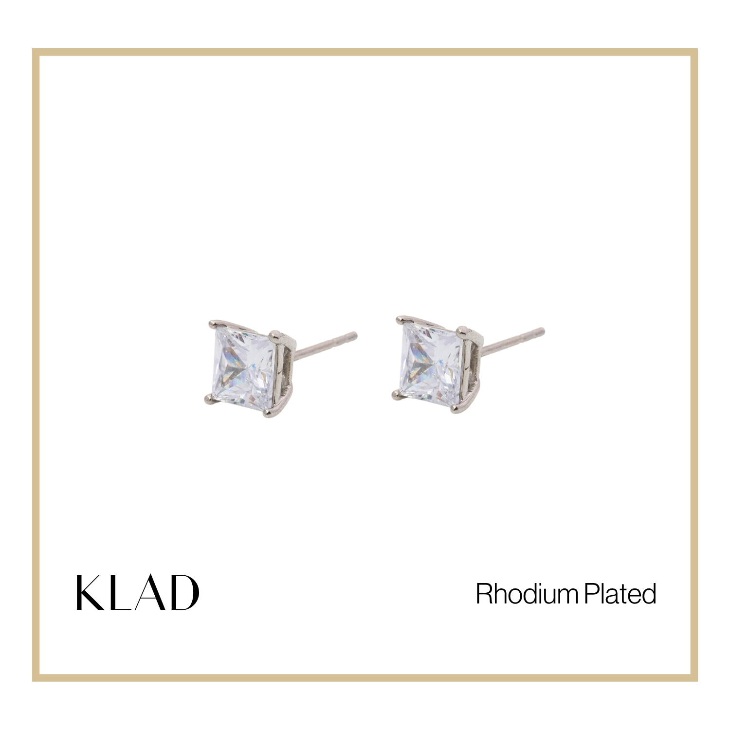 Zoe Stud Earrings in Rhodium