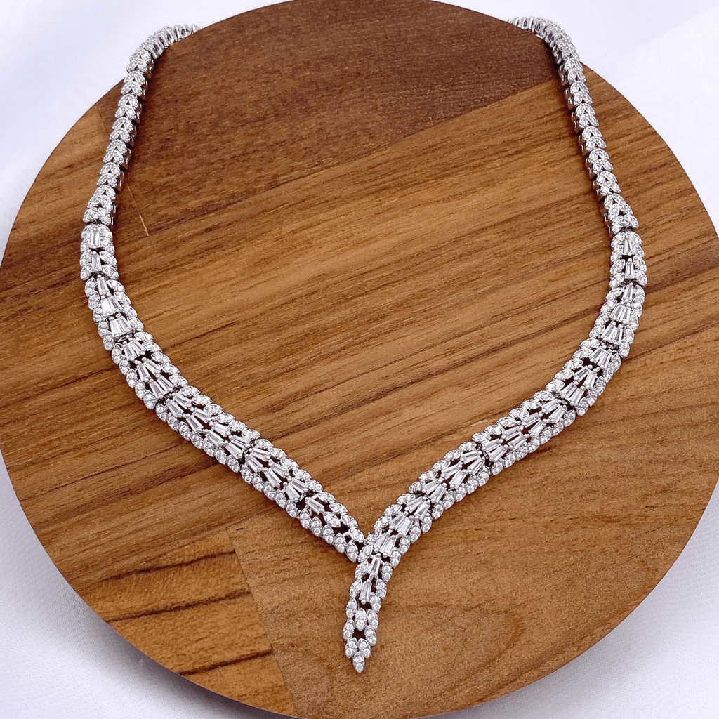 Zahlia Necklace in Rhodium