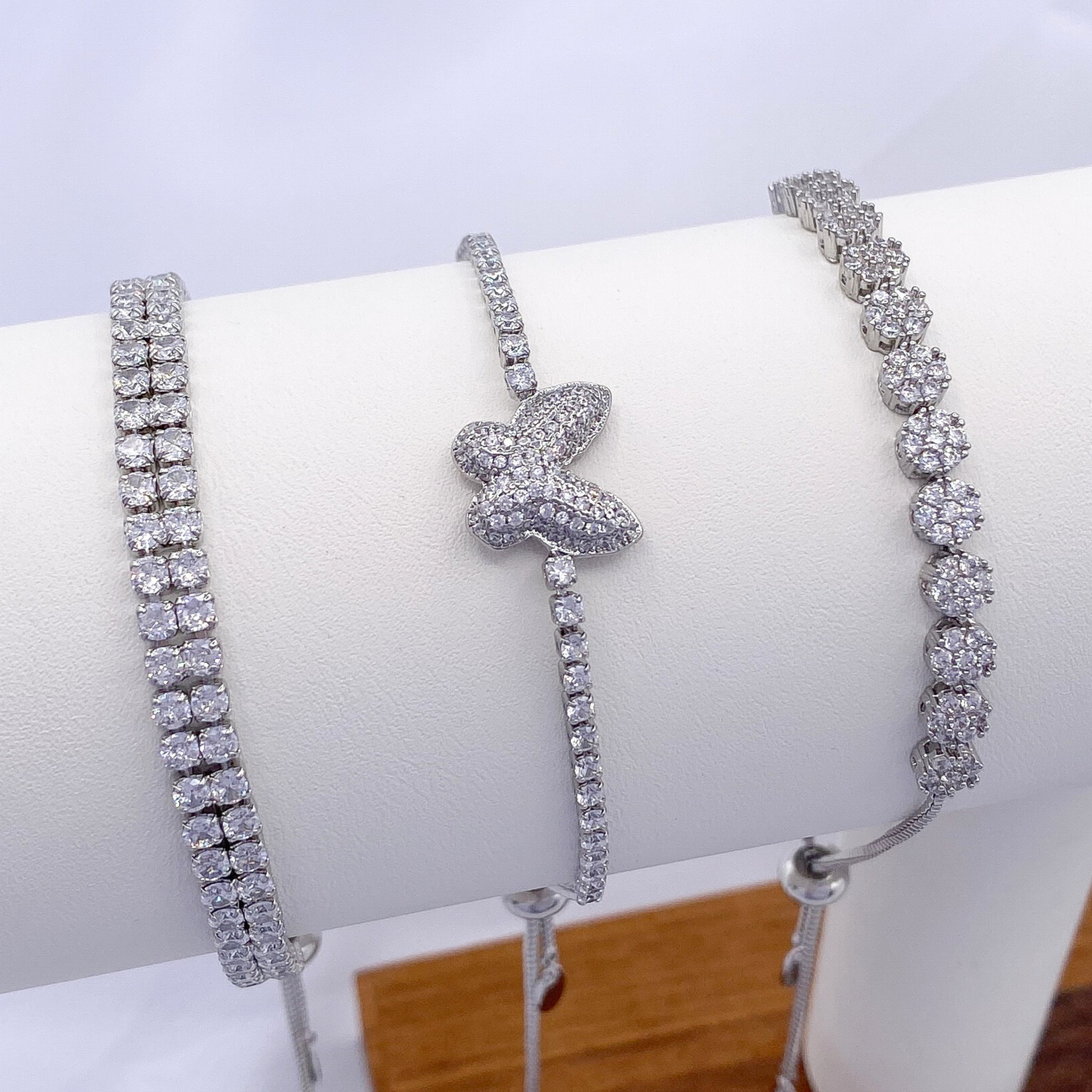 Skye Adjustable Bracelet in Rhodium
