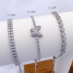 Skye Adjustable Bracelet in Rhodium