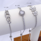 Sloane Adjustable Bracelet in Rhodium