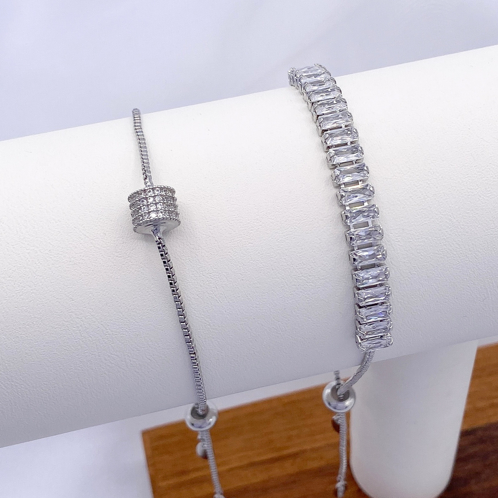 Soraya Adjustable Bracelet in Rhodium