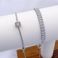 Soraya Adjustable Bracelet in Rhodium