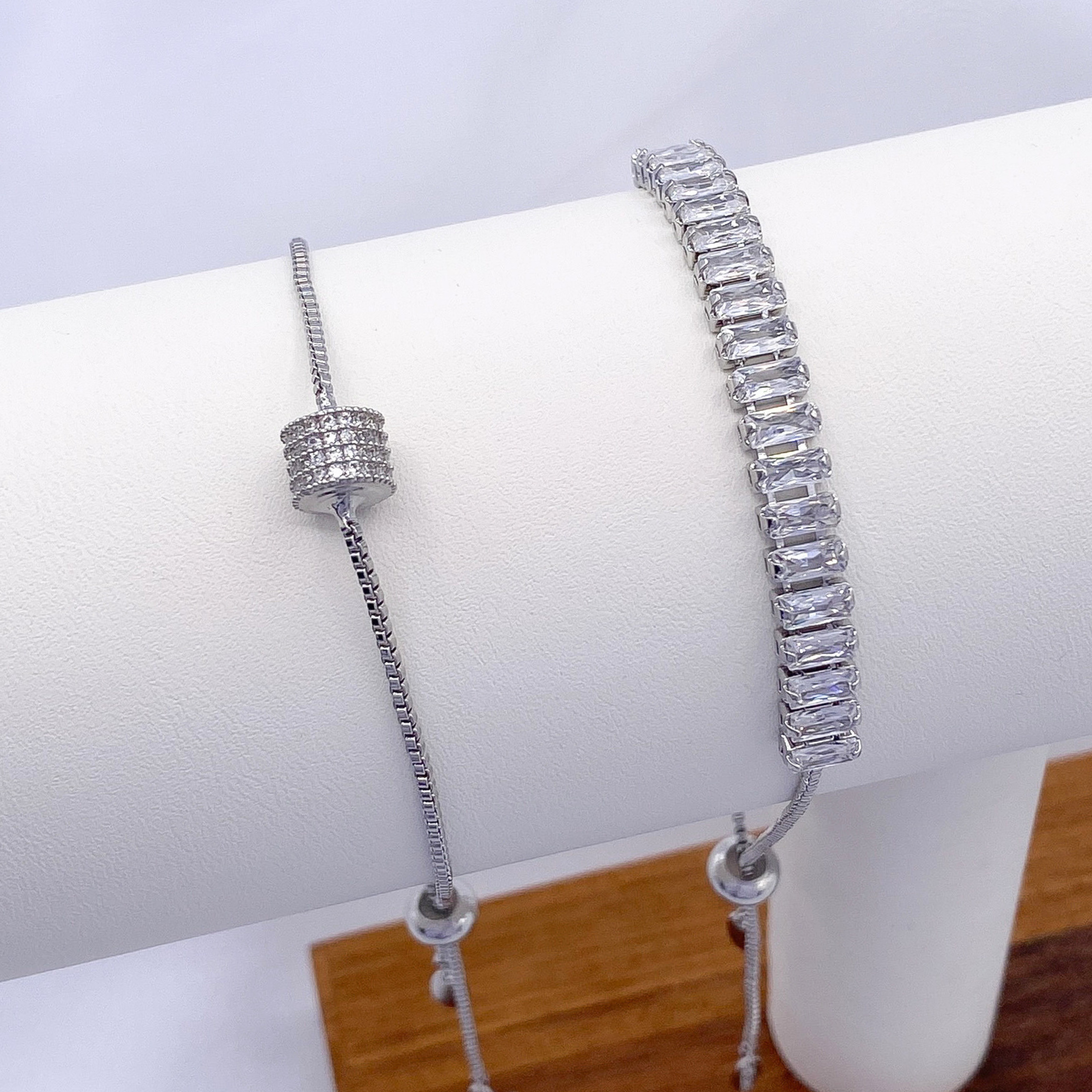Soraya Adjustable Bracelet in Rhodium